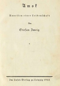 Cover of Amok: Novellen einer Leidenschaft