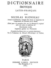 Cover of Dictionnaire érotique Latin-Français