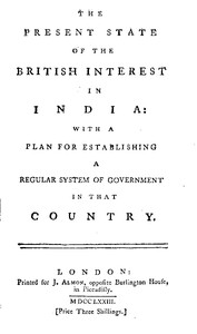 Cover of The Present State of the British Interest in India