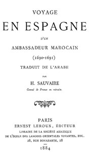 Cover of Voyage en Espagne d'un Ambassadeur Marocain (1690-1691)