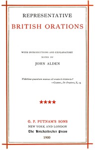 Cover of Representative British Orations Volume 4 (of 4)