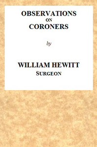 Cover of Observations on Coroners