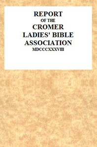 Cover of Report of the Cromer Ladies' Bible Association, 1838