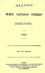 Cover of Allen's West London Street Directory, 1868