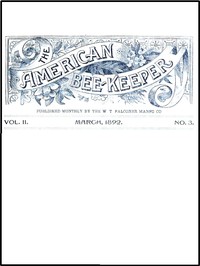 Cover of The American Bee-Keeper, Vol. II, Number 3, March, 1892