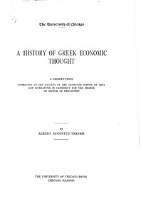 Cover of A History of Greek Economic Thought