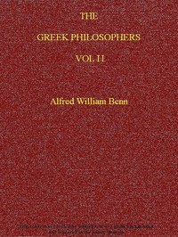 Cover of The Greek Philosophers, Vol. 2 (of 2)