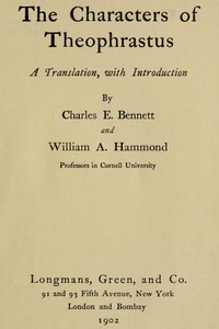 Cover of The Characters of Theophrastus