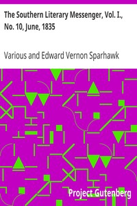 Cover of The Southern Literary Messenger, Vol. I., No. 10, June, 1835