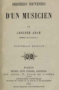 Cover of Derniers souvenirs d'un musicien