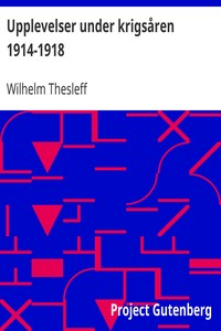 Cover of Upplevelser under krigsåren 1914-1918
