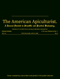 Cover of The American Apiculturist. Vol. III. No. 6, June 15, 1885