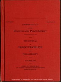 Cover of The Journal of Prison Discipline and Philanthropy (New Series, No. 47 and 48, January 1909)