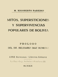Cover of Mitos, supersticiones y supervivencias populares de Bolivia