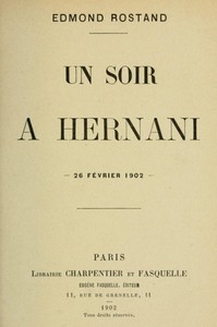 Cover of Un soir à Hernani, 26 février 1902