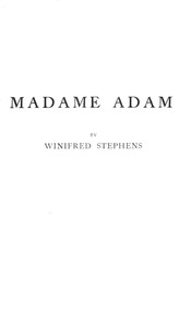 Cover of Madame Adam (Juliette Lambert), la grande Française