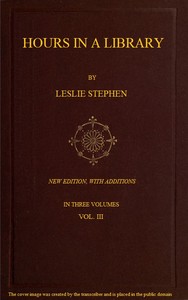 Cover of Hours in a Library, Volume 3