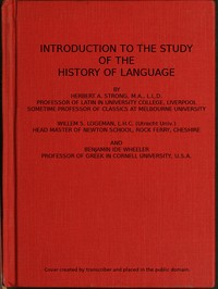 Cover of Introduction to the study of the history of language