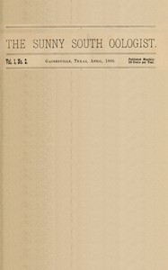 Cover of The Sunny South Oölogist. Vol. 1, No. 2