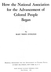 Cover of How the National Association for the Advancement of Colored People Began
