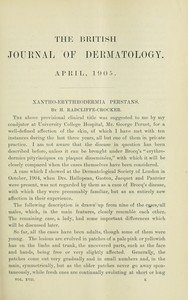 Cover of The British Journal of Dermatology, April 1905