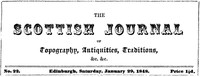 Cover of The Scottish Journal of Topography, Antiquities, Traditions, &c., Vol. I, No. 22, January 29, 1848