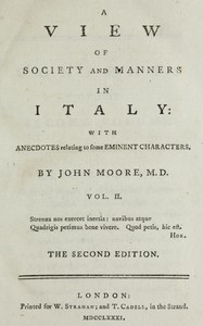 Cover of A View of Society and Manners in Italy, Volume 2 (of 2)