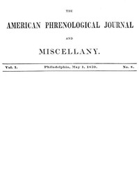 Cover of The American Phrenological Journal and Miscellany, Vol. 1. No. 8, May 1, 1839
