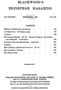 Cover of Blackwood's Edinburgh Magazine, Volume 60, Number 371, September 1846