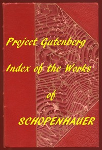 Cover of Index of the Project Gutenberg Works of Arthur Schopenhauer