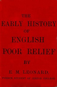 Cover of The Early History of English Poor Relief