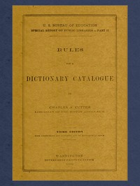 Cover of Rules for a Dictionary Catalogue
