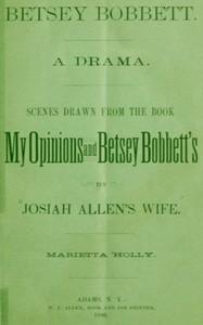 Cover of Betsey Bobbett: A Drama