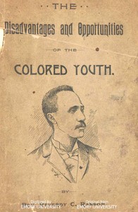Cover of The Disadvantages and Opportunities of the Colored Youth