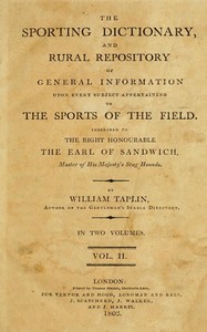 Cover of The Sporting Dictionary and Rural Repository, Volume 2 (of 2)