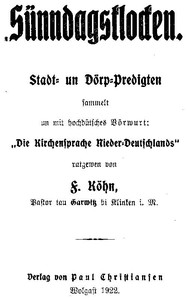 Cover of Sünndagsklocken: Stadt- un Dörp-Predigten