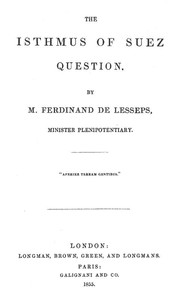 Cover of The Isthmus of Suez Question