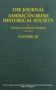 Cover of The journal of the American-Irish Historical Society, Vol. III, 1900