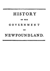 Cover of History of the government of the island of Newfoundland