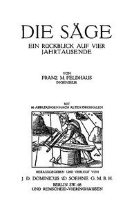 Cover of Die Säge: Ein Rückblick auf vier Jahrtausende