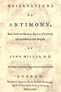 Cover of Observations on antimony