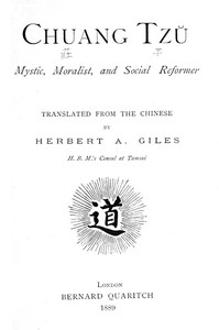Cover of Chuang Tzu: Mystic, Moralist, and Social Reformer