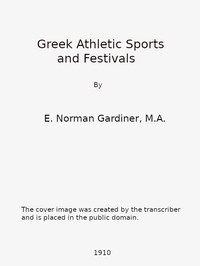 Cover of Greek Athletic Sports and Festivals