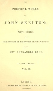 Cover of The Poetical Works of John Skelton, Volume 2 (of 2)