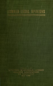 Cover of Lumber Legal Opinions
