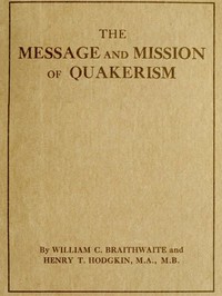 Cover of The Message and Mission of Quakerism
