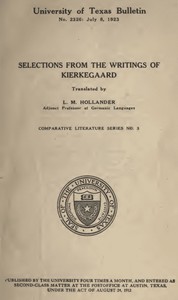 Cover of Selections from the Writings of Kierkegaard