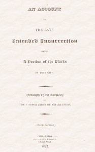 Cover of An Account of the Late Intended Insurrection among a Portion of the Blacks of this City