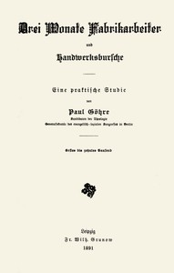 Cover of Drei Monate Fabrikarbeiter und Handwerksbursche