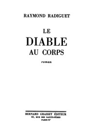Cover of Le Diable au Corps: Roman